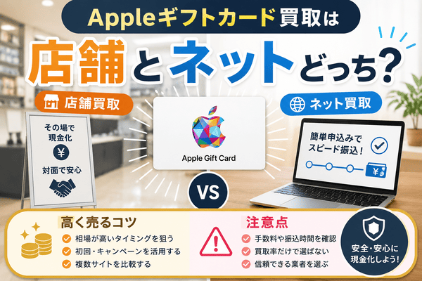 Appleギフトカード買取は店舗とネットどっち?高く売るコツと注意点